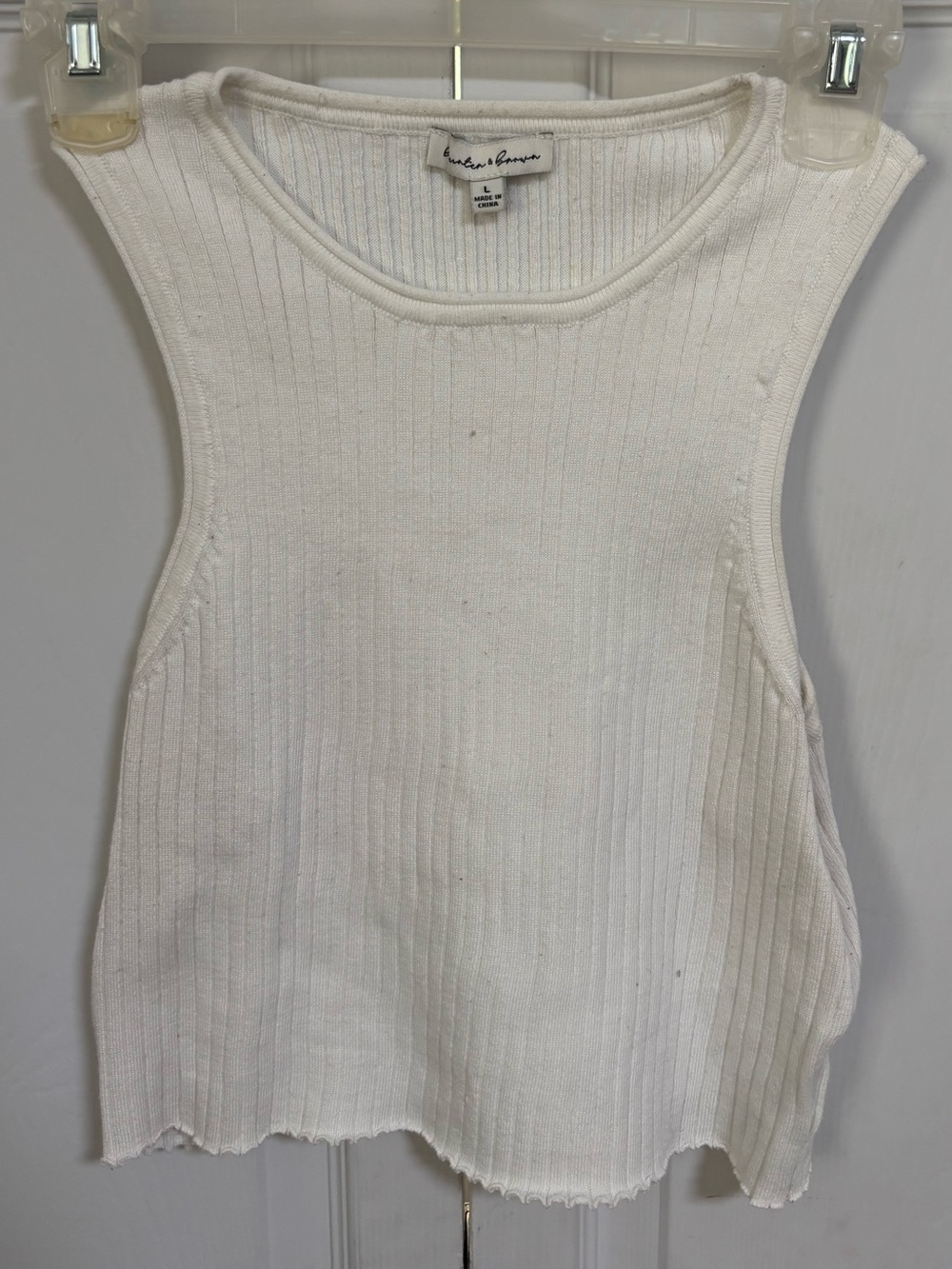Madewell Cream Ribbed Sleeveless Tank